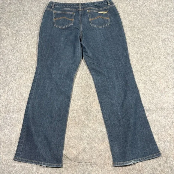 Michael Kors Women's Bootcut Jeans Size 16W Blue Denim Dark Wash High Waist Pant - Picture 9 of 9